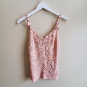 Sandra Angelozzi crochet tank XS baby pink colour